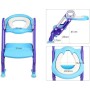 BAMNY Riduttore WC per Bambini con Scaletta Pieghevole, Kit Toilette Trainer Step Up con Cuscino Tenero Modello Universale (Azzu