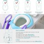 BAMNY Riduttore WC per Bambini con Scaletta Pieghevole, Kit Toilette Trainer Step Up con Cuscino Tenero Modello Universale (Azzu