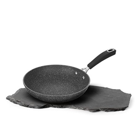 KASANOVA Padella New Petra Dark - Padella Antiaderente per Tutti i Piani Cottura - ø 24 cm