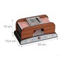 Relaxdays Mescolatore Automatico Gioco, elettronico, a Batteria Macchina mischia Carte in Legno per Poker Burraco, Colore Nero/M