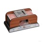 Relaxdays Mescolatore Automatico Gioco, elettronico, a Batteria Macchina mischia Carte in Legno per Poker Burraco, Colore Nero/M