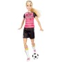 Barbie Bambola Calciatrice, con 22 Punti Snodabili per Infiniti Movimenti, Giocattolo per Bambini 3 + Anni, DVF69