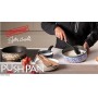 Domo PushPan, Tortiera Antiaderente con Fondo Apribile Salvagoccia e Cerniera in Silicone, Diametro 26 cm