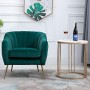 homcom Poltrona da Salotto Imbottita con Braccioli e Schienale, Design Moderno, Gambe in Metallo (71x72x73 cm) Verde