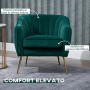 homcom Poltrona da Salotto Imbottita con Braccioli e Schienale, Design Moderno, Gambe in Metallo (71x72x73 cm) Verde