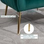 homcom Poltrona da Salotto Imbottita con Braccioli e Schienale, Design Moderno, Gambe in Metallo (71x72x73 cm) Verde