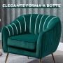homcom Poltrona da Salotto Imbottita con Braccioli e Schienale, Design Moderno, Gambe in Metallo (71x72x73 cm) Verde