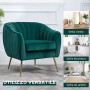 homcom Poltrona da Salotto Imbottita con Braccioli e Schienale, Design Moderno, Gambe in Metallo (71x72x73 cm) Verde