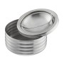 Relaxdays, Argento Posacenere Antivento, Coperchio Ribaltabile, per Interni e Esterni, Acciaio Inox, HxD: 5,5x11,5