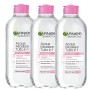 Garnier Kit Acqua Micellare Tutto in 1, Strucca, Deterge e Idrata Senza Risciaquo, 400 ml, Confezione da 3