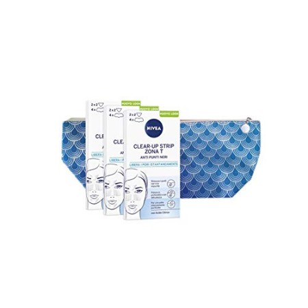 NIVEA Clear-Up Strips Zona T Cerotti Punti neri in Confezione da 3 x 6 Cerotti, Cerotti Anti Imperfezioni Viso, Cerotti per la P