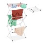 Relaxdays, bianco Stendibiancheria, Pieghevole, Verticale, 11 Aste, Salvaspazio, Stendino a Torre Compatto, Metallo, plastica, 1