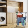 Relaxdays, bianco Stendibiancheria, Pieghevole, Verticale, 11 Aste, Salvaspazio, Stendino a Torre Compatto, Metallo, plastica, 1