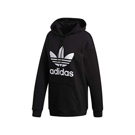 Adidas Adicolor Trefoil H, Felpa con Cappuccio Donna, Nero (Black/White), 42