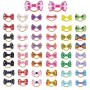 Chenkou Craft 50PCS/25PAIRS New Dog Fiocchi per Capelli con Fiocco Elastico Pet Grooming Products Mix Colori Vari Modelli Pet Ha