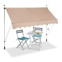Relaxdays, Beige Tenda da Sole, Protezione per Il Balcone, Regolabile, Senza Forare, a Manovella, 250 cm di Larghezza, 250 x 120