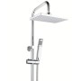 Colonna Doccia Attrezzata 026 Ottone Cromato Soffione Quadro Doccetta