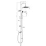 Colonna Doccia Attrezzata 026 Ottone Cromato Soffione Quadro Doccetta