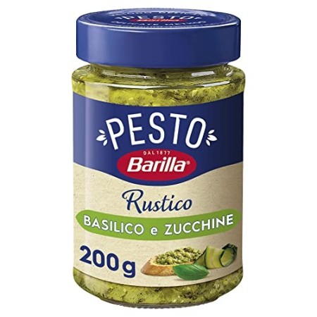 Barilla Sugo Pesto Rustico Basilico e Zucchine, Senza Glutine - 200 g