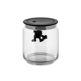 Alessi Gianni Un Ometto Che Si Tiene Stretto Barattolo Ermetico, 700 ml, Nero