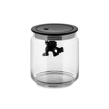 Alessi Gianni Un Ometto Che Si Tiene Stretto Barattolo Ermetico, 700 ml, Nero