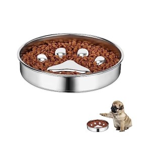 Ciotola Anti Ingozzamento Alimentazione Lenta – Mangiatoia Acciaio Inox Ecologica Durevole Sicurezza per Cani di Taglia Media 