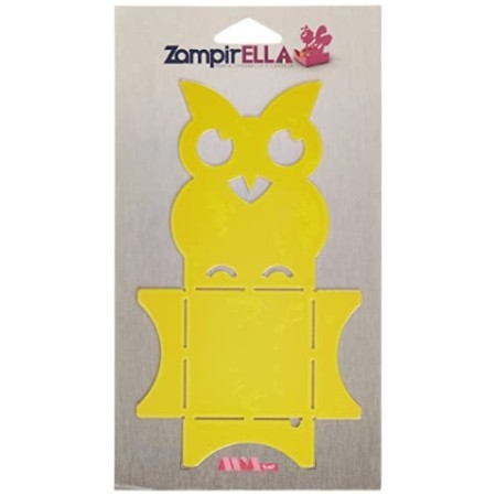 Alubox Zampirella Porta Citronella o Candela Gufo, Giallo, 7x11x19 cm