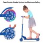 Hikole Monopattino per bambini con ruote con luce LED, monopattino regolabile in altezza per bambini e bambine, freno a parafang