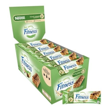 Nestlé Fitness Choco Hazelnut Barretta di Cereali Integrali con Cioccolato e al Gusto Nocciola 24 Pezzi