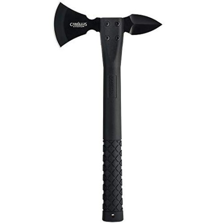 Camillus Ravenous Tomahawk, compreso fodero , filo della lama in acciaio inox al titanio con spuntone , manico GFN, nero, 34,2 c