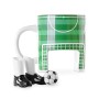 MostroMania Tazza da Colazione in Ceramica con Motivo Campo da Calcio per Giocatori e Tifosi, Porta, Scarpini e Pallone, Mug Dec