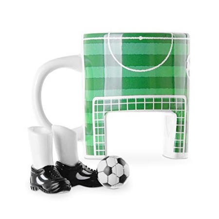  Tazza Campo da Calcio in Ceramica con Porta Mini Scarpe e Pallone 12 cm