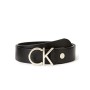 Calvin Klein CK Adj.Logo Belt 3.5cm Cintura, Nero (Black Leather & Light Gold Buckle 910), 3 (Taglia Produttore: 75) Donna