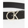 Calvin Klein CK Adj.Logo Belt 3.5cm Cintura, Nero (Black Leather & Light Gold Buckle 910), 3 (Taglia Produttore: 75) Donna
