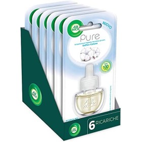 Airwick Ricariche per Diffusore di Oli Essenziali Elettrico, Confezione da 6 Ricariche, fragranza Pure Soffice Cotone