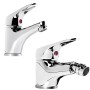 Miscelatore Rubinetto Bidet Cromato + Miscelatore Rubinetto Lavabo Cromato Rubinetteria Bagno Casa