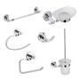 OGOMONDO Set 6 Pezzi Accessori da Bagno Narciso 001 Ottone Cromato