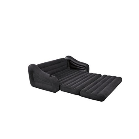 Intex 68566 Pull-Out Sofa, Divano gonfiabile estensibile, Porta bicchieri, materiale floccato, 193 x 221 x 66 cm, Portata Massim