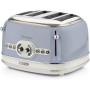 Ariete 156 Tostapane di Design a 4 Fette, 6 Livelli di Tostatura, 1600 W, Acciaio Inossidabile, 4 Scomparti, Blu