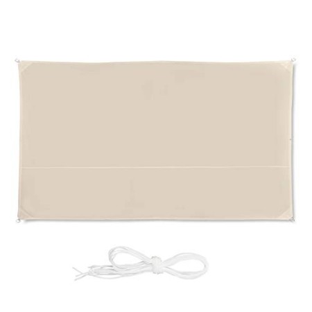 Relaxdays, Beige Tenda a Vela Rettangolare, Idrorepellente, Anti UV, Corde di Supporto, Terrazza e Giardino, LxP: 2x4 m, 2 x 4 m