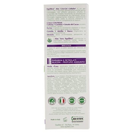 Equilibra Corpo, Aloe Crio-Gel Cellulite, Gel Fresco a Base di Aloe Vera, Favorisce la Circolazione Periferica, Contrasta Ritenz