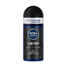 NIVEA Men Deep Deodorante Roll-On, 6 Confezioni da 50 ml - 300 ml