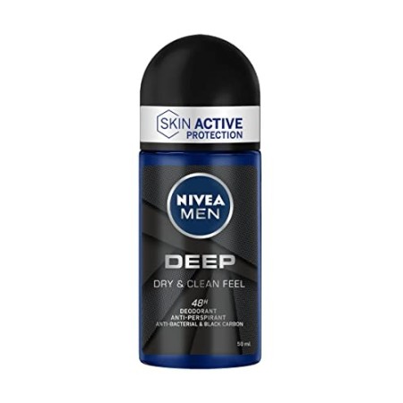 NIVEA Men Deep Deodorante Roll-On, 6 Confezioni da 50 ml - 300 ml