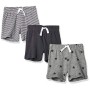 Amazon Essentials - Confezione da 3 pantaloncini da bambino, Uni Star Stripe Neutral, US 6-9M (EU 63-74)