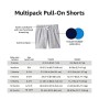 Amazon Essentials - Confezione da 3 pantaloncini da bambino, Uni Star Stripe Neutral, US 6-9M (EU 63-74)