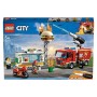 LEGO City Fire Fiamme al Burger Bar, Set da Costruzione con Camion e Moto, Minifigura del Vigile del Fuoco e Accessori dell
