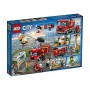 LEGO City Fire Fiamme al Burger Bar, Set da Costruzione con Camion e Moto, Minifigura del Vigile del Fuoco e Accessori dell