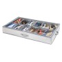 InterDesign Aldo Under Bed Scatola Organizzatore Scarpe per Camera da Letto, Tessuto, Grigio, 91.4x53.3x12.7 cm