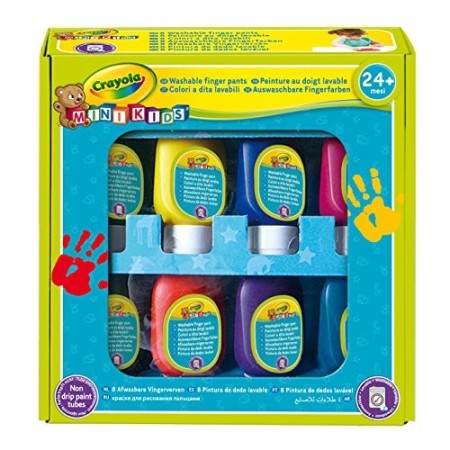 CRAYOLA- Mini Kids Set Pittura a Dita, Lavabile, età 24 Mesi, per Asilo e Tempo Libero, Colori Assortiti, 7958