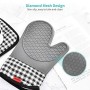 Ankway Guanti da Forno Lunghi e Sottobicchiere, Guanti da Forno in Silicone Impermeabili, Antiscivolo Guanti Resistenti al Calor